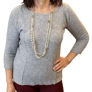 Cynthia Rowley 100% 2-ply cashmere sweater Size M EUC fitted minimalist